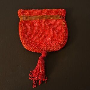 Handcrafted Red Beaded Pouch